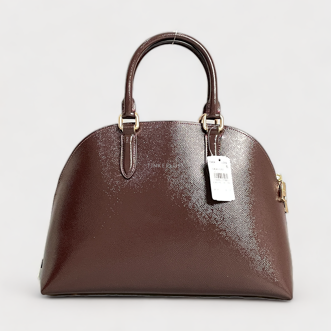 Coach quinn satchel sales in crossgrain patent leather